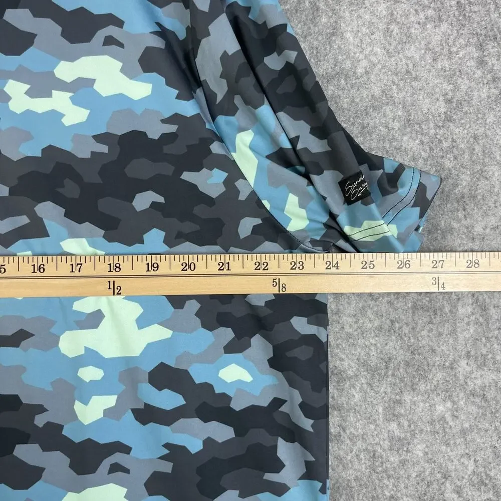 Sunday Swagger Golf Polo Shirt Mens XL Blue Camo Short Sleeve Performance - Picture 7 of 12